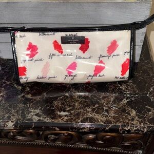Kate Spade Artistic Cream and Red Cosmetic Bag